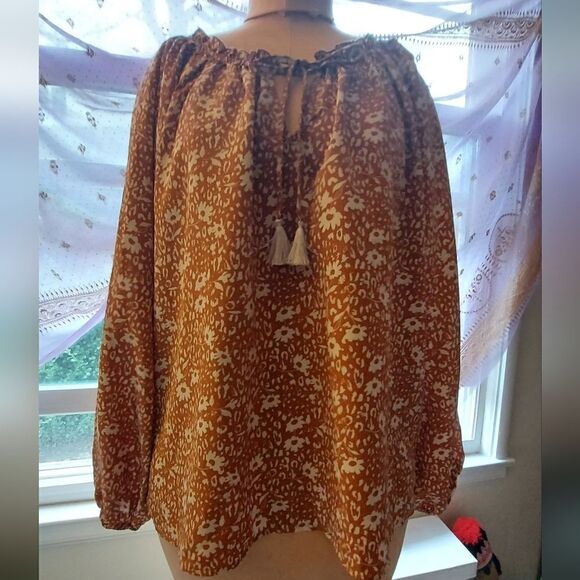 NWT Promesa Bohemian Peasant Blouse Size L - Picture 1 of 8